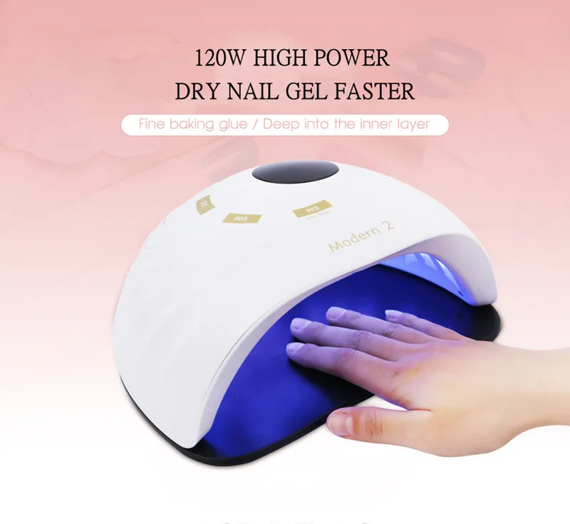 Medicine Professional 120w Uv Led Nail Lamp Dryer with Fan 45 Leds for Drying Nail Gel Polish New Manicure Pedicure Nail Salon Lamp Dryer