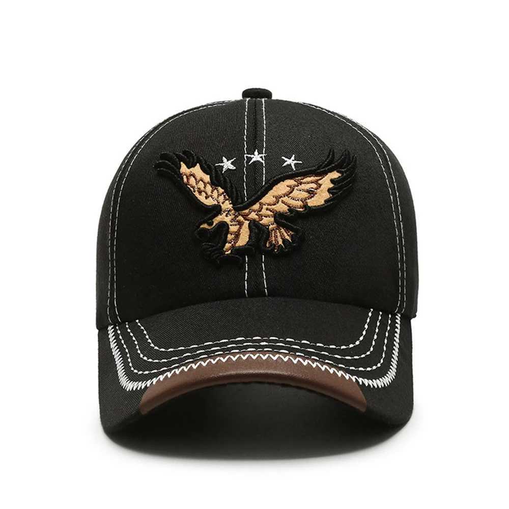 Ball Caps Fashion Eagle Broidered Mens Hat 2023 New Outdoor Golf Womens Sports Button Breatte Cotton Baseball Sun Q240403