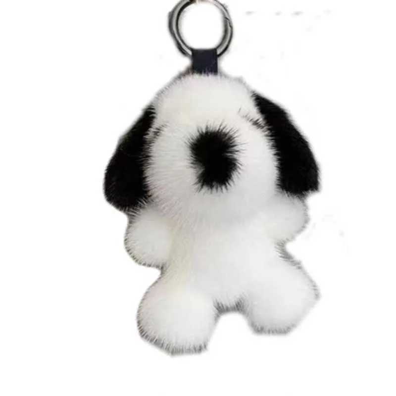 Keychains colhedas mini cachorro luxuoso boneca feminina decoração fofa imitação de fisoso q240403