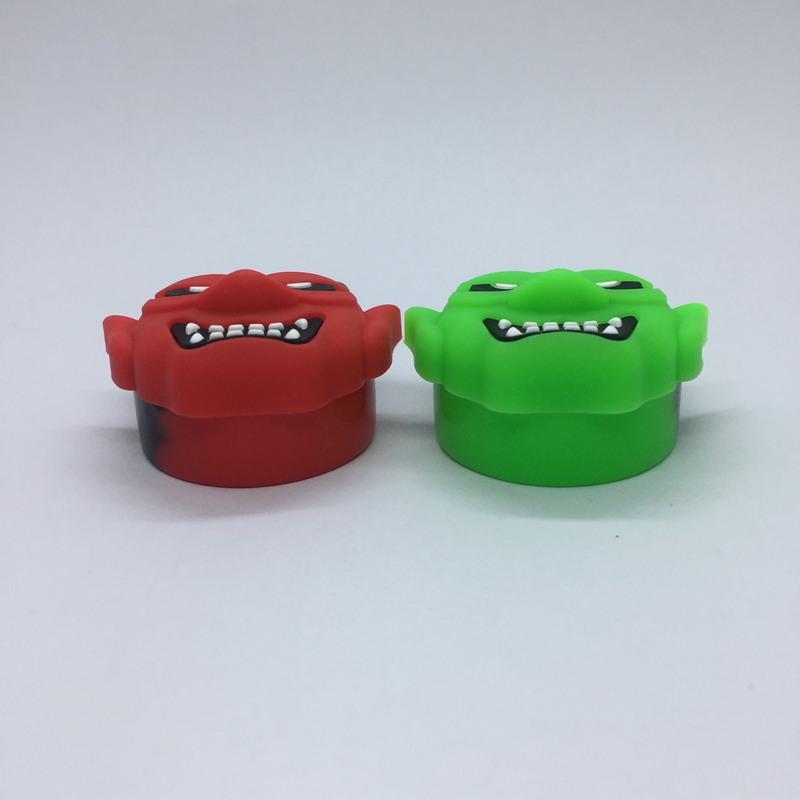 Rood groene duivel 5 ml kleurrijke siliconen bubbler bong rook wax containers doos pil zak container potten opslagpot jar dabber olie rigs houder waterpipe case tool