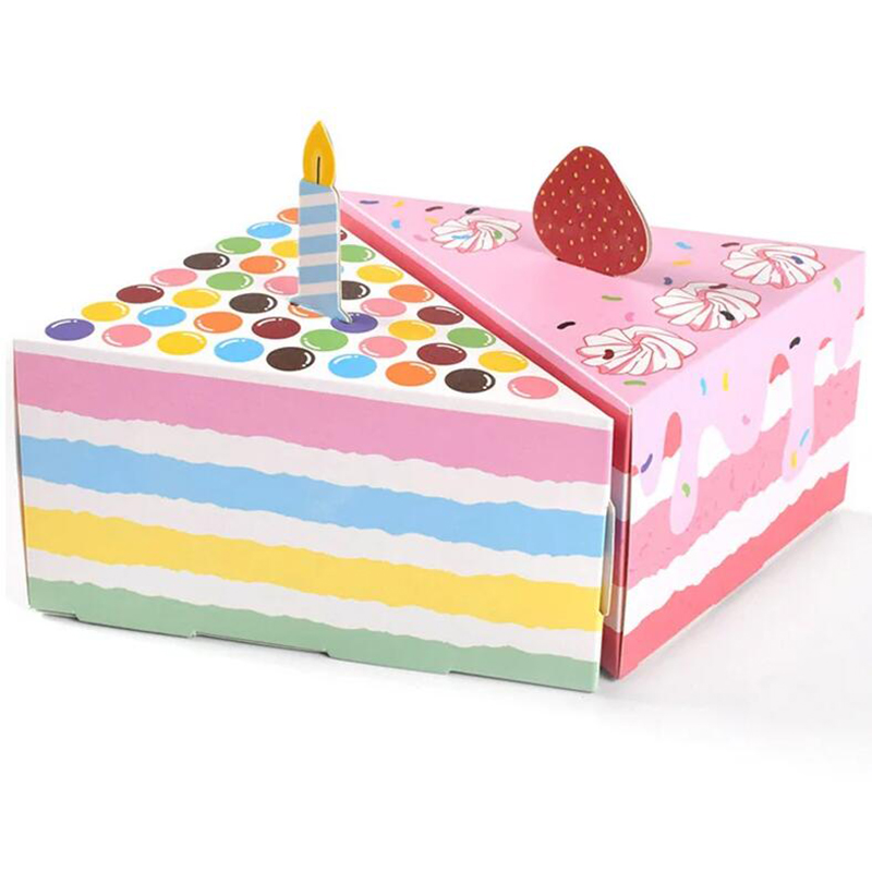 Triangle Rianbow Cake Shape Paper Bag Packaging Box Wedding Gifts for Guests Candy Boxes for Wedding Baby Shower Party 