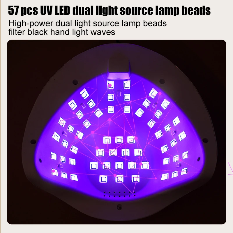 Boulons séchage à ongles Sécheur à ongles LED UV pour manucure Gurage rapide vernis à ongles 57leds