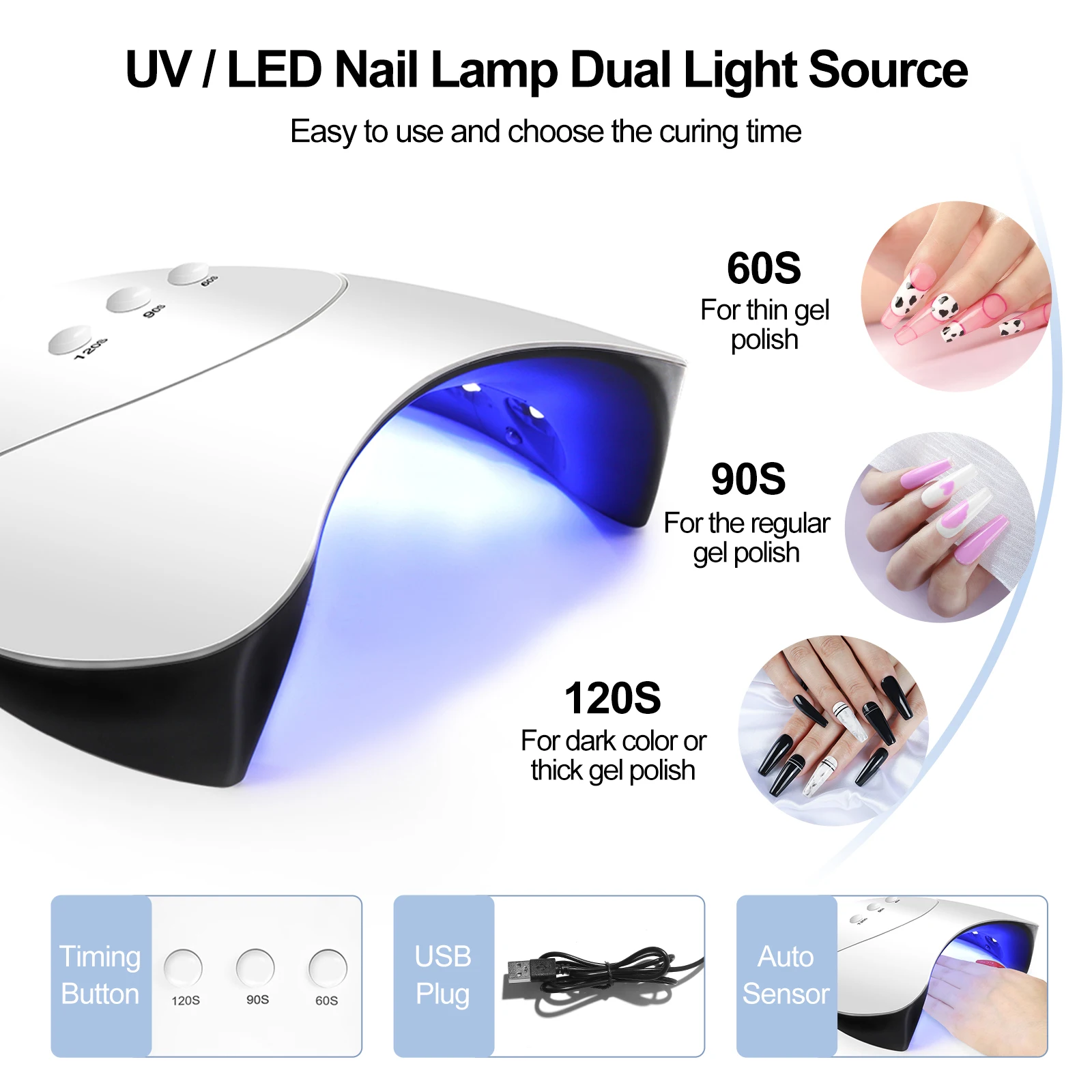 Kits Coscelia Gel Ruin à ongles Set Thermal Temperature Color Changement avec UV LED Lampe Manucure Kit Nail Kit Tools