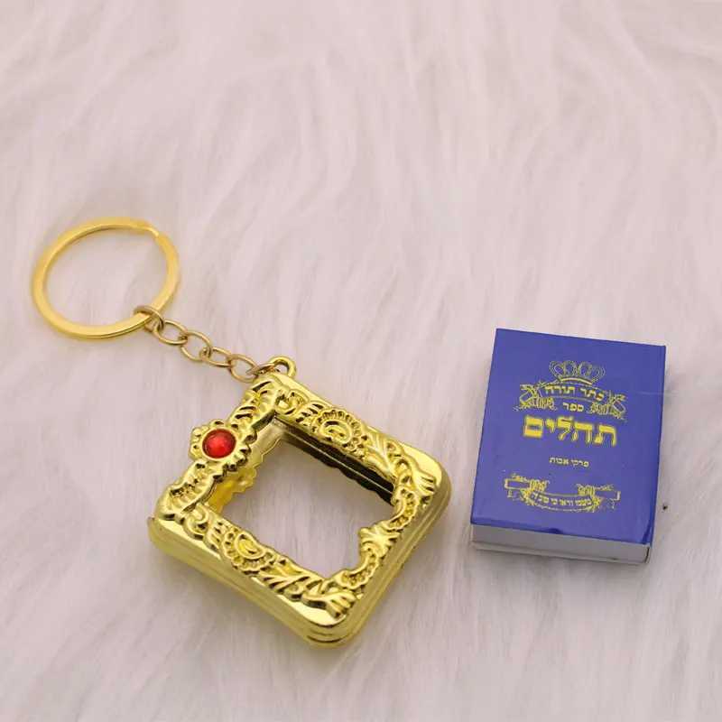 Keychains Lanyards ZKD Tehilim Psalm Book Keychain Pocket Mini Je Gift Q240403