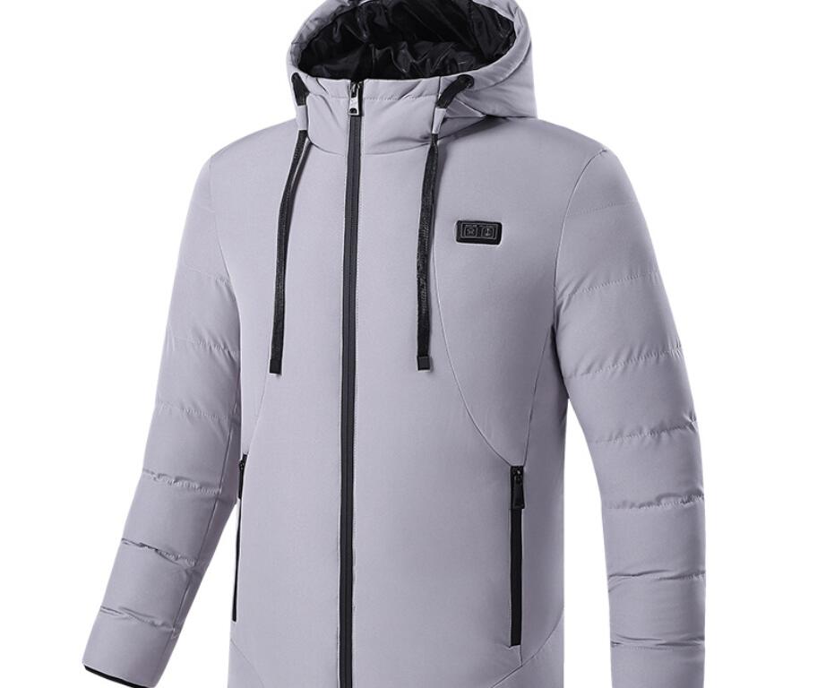 Cross border intelligent heating cotton jacket, charging and heating jacket, men's and women's electric heating jacket, warm cotton jacket, hooded charging clothes