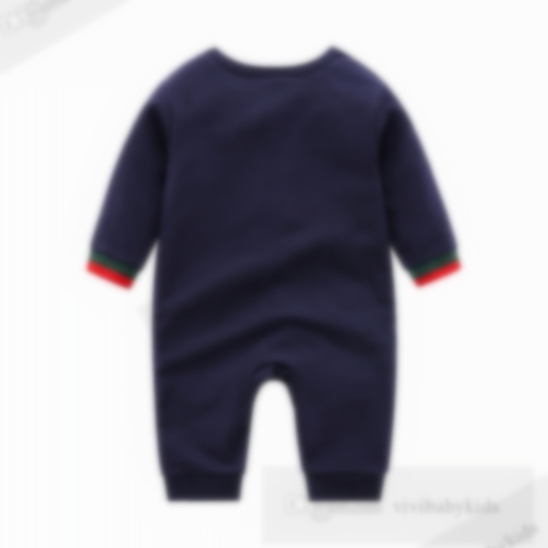 Designer Newborn kids stripe rompers toddler boys girls round collar long sleeve jumpsuits spring baby cotton soft climb clothing Z7537