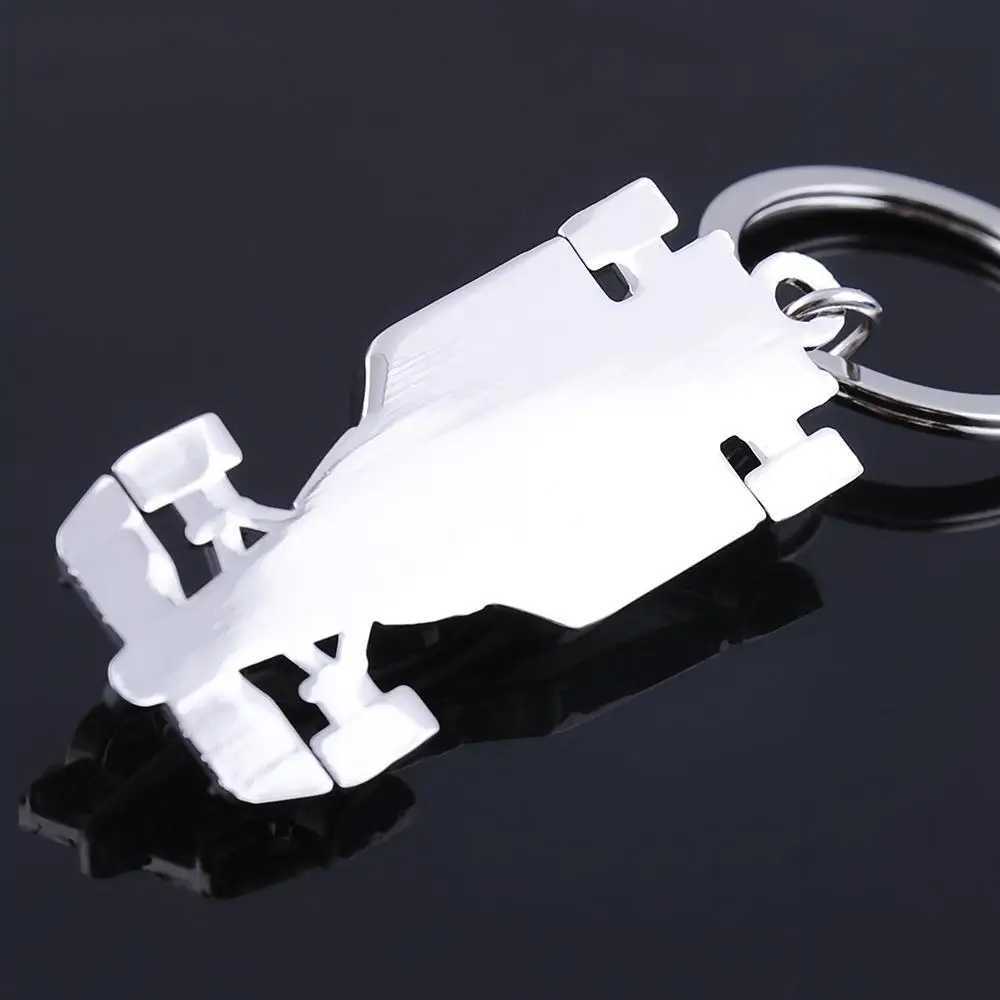 Keychains Lanyards New Arrive Racing Key Chain Silver Color Alloy Full Wheel Car F1 Keychain For Christmas Gift Ring 17026 Q240403