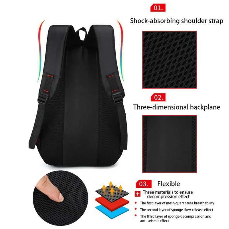 Multi-function Bags Large capacity student backpack leisure solid color material Oxford mens new multifunctional simple bag yq240407