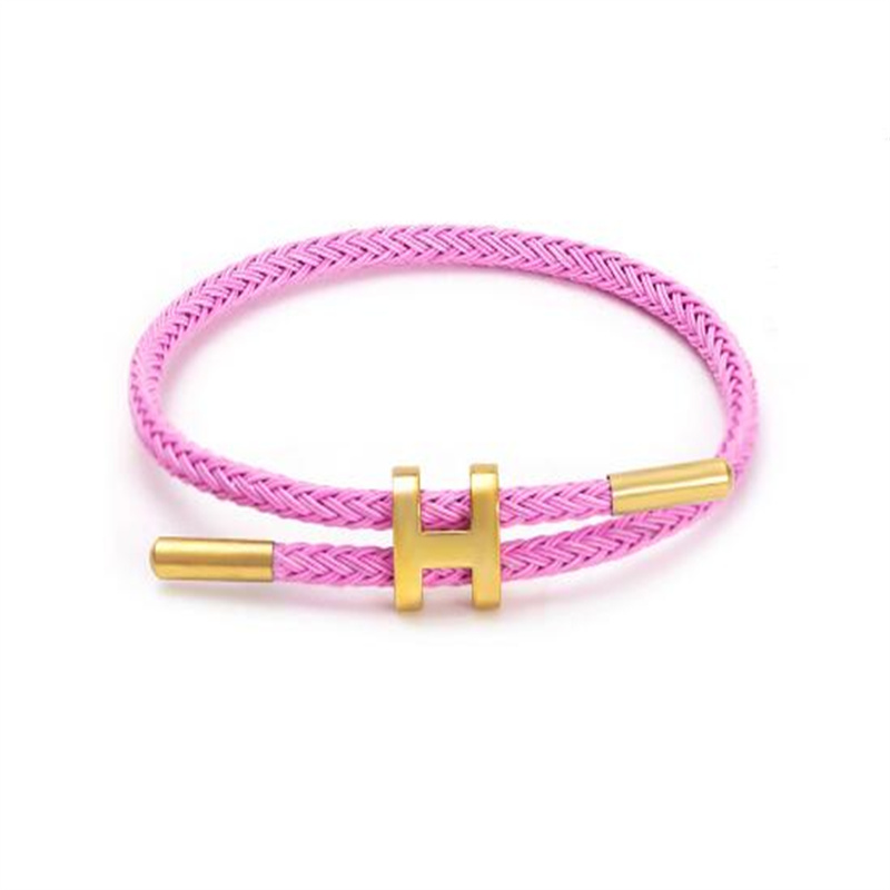 Bracelet à charme multicolore de luxe Mode réglable sans fondu en acier inoxydable Bracelet corde étanche pour hommes bijoux femmes AB106