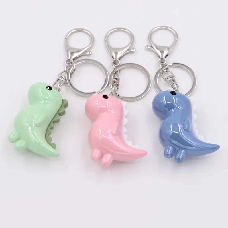 Keychains lanyards vonnor schattige cartoon dinosaurus sleutelhanger accessoires hoogwaardige acryl dier hangers ring sieraden geschenken q240403