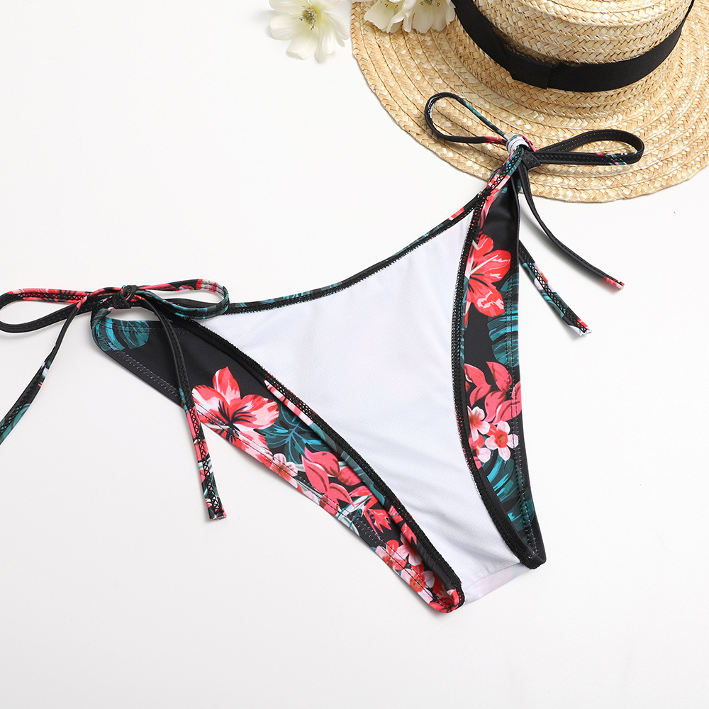 Set di bikini con stampa floreale di New Women Sexy Push Up Women Swimwear for Women Lace Up Thong Biquinis Summer Beach Bathing costine