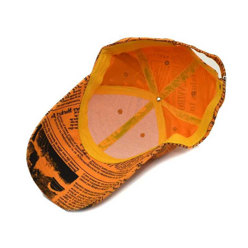 Ball Caps Retro Days Pattern Mens Baseball Cappello da donna Giallo Graffiti Hip Hop Hop Gorilla Hombre Chapeau Q240403