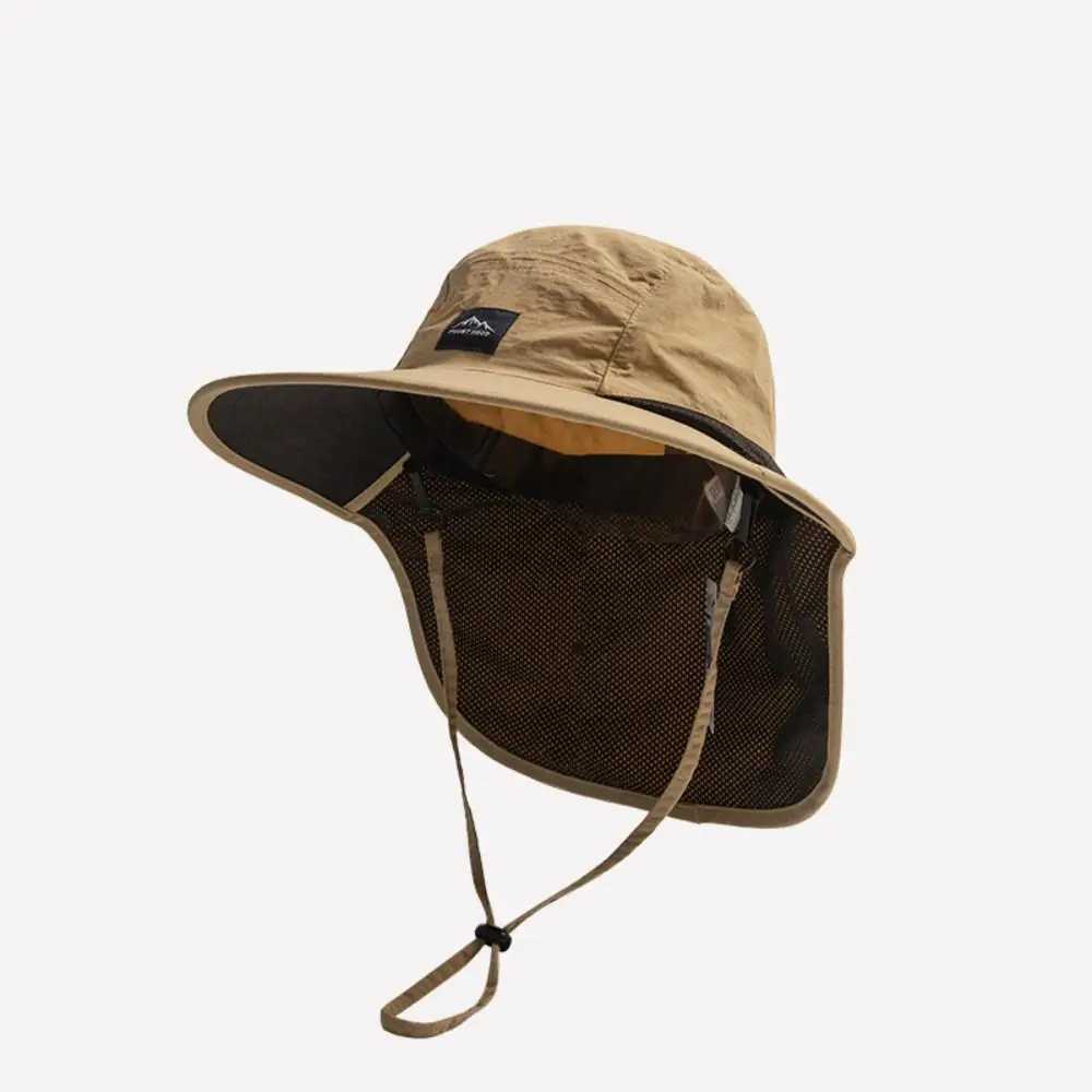 Шляпа шляпы с рукой, шляпа, рыбак, новая быстрая сушка, панама, солнцезащитный оттенок солнцезащитный крем Q240403