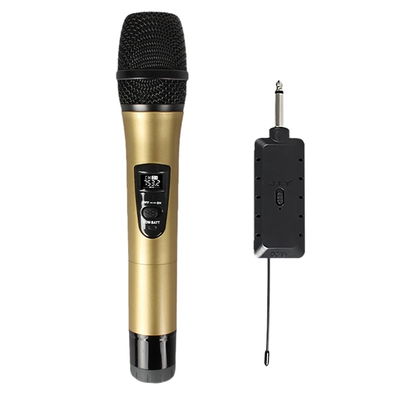 Микрофон беспроводной микрофон портативной микрофон с зарядным приемником 3,5 мм адаптер для караоке -вечеринки 200 футов
