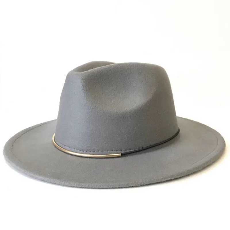 Chapeaux à bord large chapeaux Bucket avec une grande casquette Gentleman Gentleman Elegant Lady Winter Automne Caps Jazz Femmes Men de laine HAPES VINTAGE Gangster Trilby Felt Fedora Hat 240407