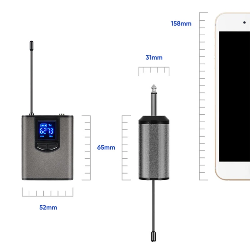 Mikrofonlar UHF Taşınabilir kablosuz kulaklık/ Lavalier yaka mikrofon Bodypack vericisi ve alıcı 1/4 inç çıkış canlı sanatçı