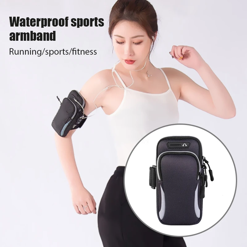 6.5" Universal Case Arm Band Running Sports Running Mobile Phone Arm Bag Sport Phone Armbands Bag Waterproof Reflective Jogging Case Cover Holder for IPhone Samsung