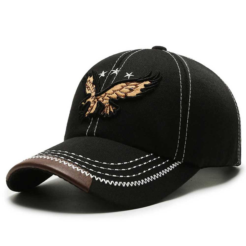 Ball Caps Fashion Eagle Broidered Mens Hat 2023 New Outdoor Golf Womens Sports Button Breatte Cotton Baseball Sun Q240403