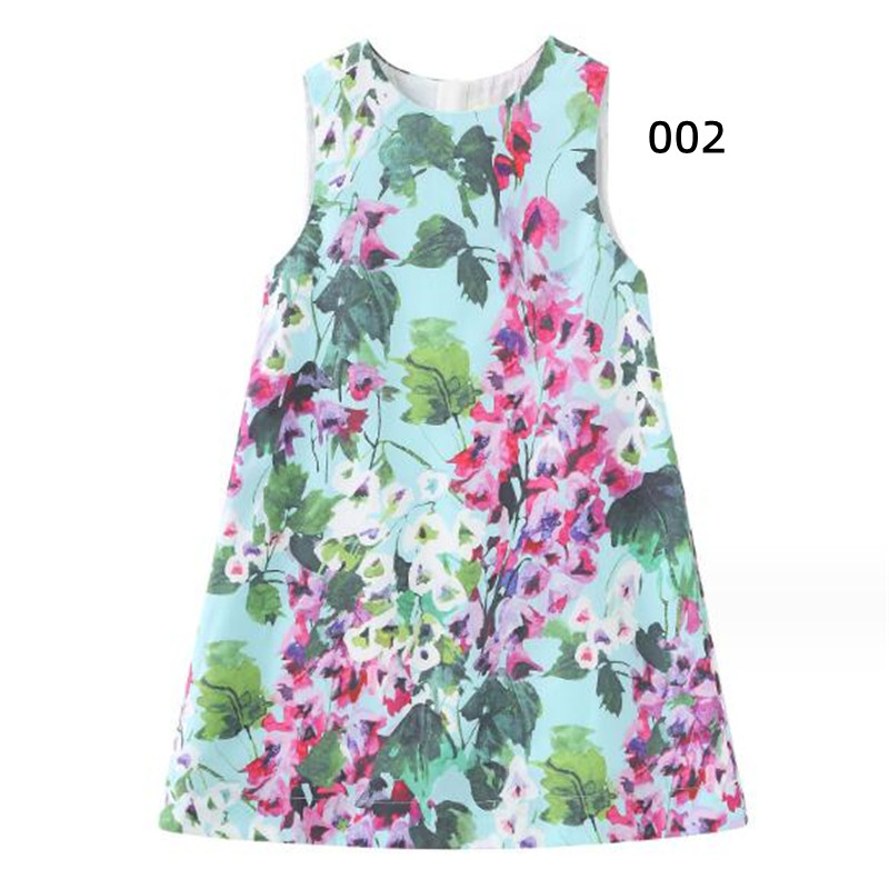 Nieuwe Boheemse stijlmeisjesjurken 2024 Nieuwe kinderen Summer Girls Kleding Volledig katoenen bedrukte modejurk Babykleding Kleding