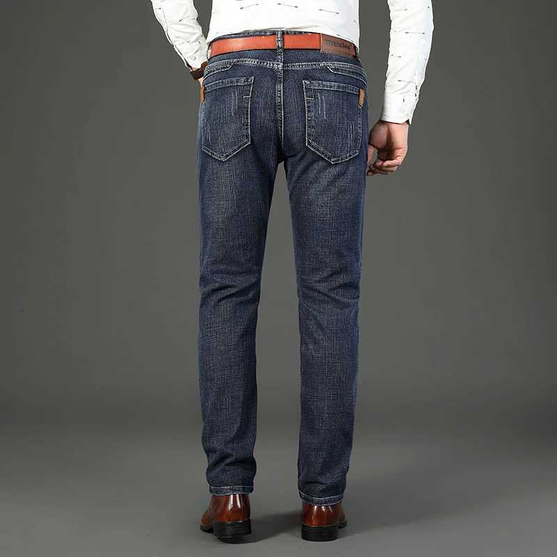 Мужские джинсы Бизнес Мужские мужские повседневные прямые модные классические голубые джинсовая одежда мужская одежда Wthinlee Brand Clothing Размер 28-40L2403