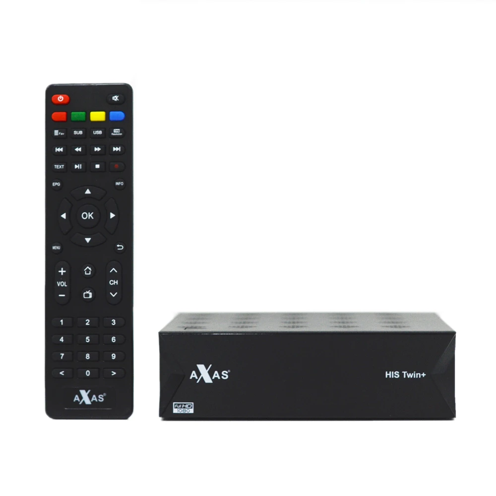 Box Satellite Receiver Axas son jumeau plus 1080p UHD ENIGMA2 Linux E2 OS Dual DVBS2X Buildin WiFi H2.65 Smart Digital TV Decoder