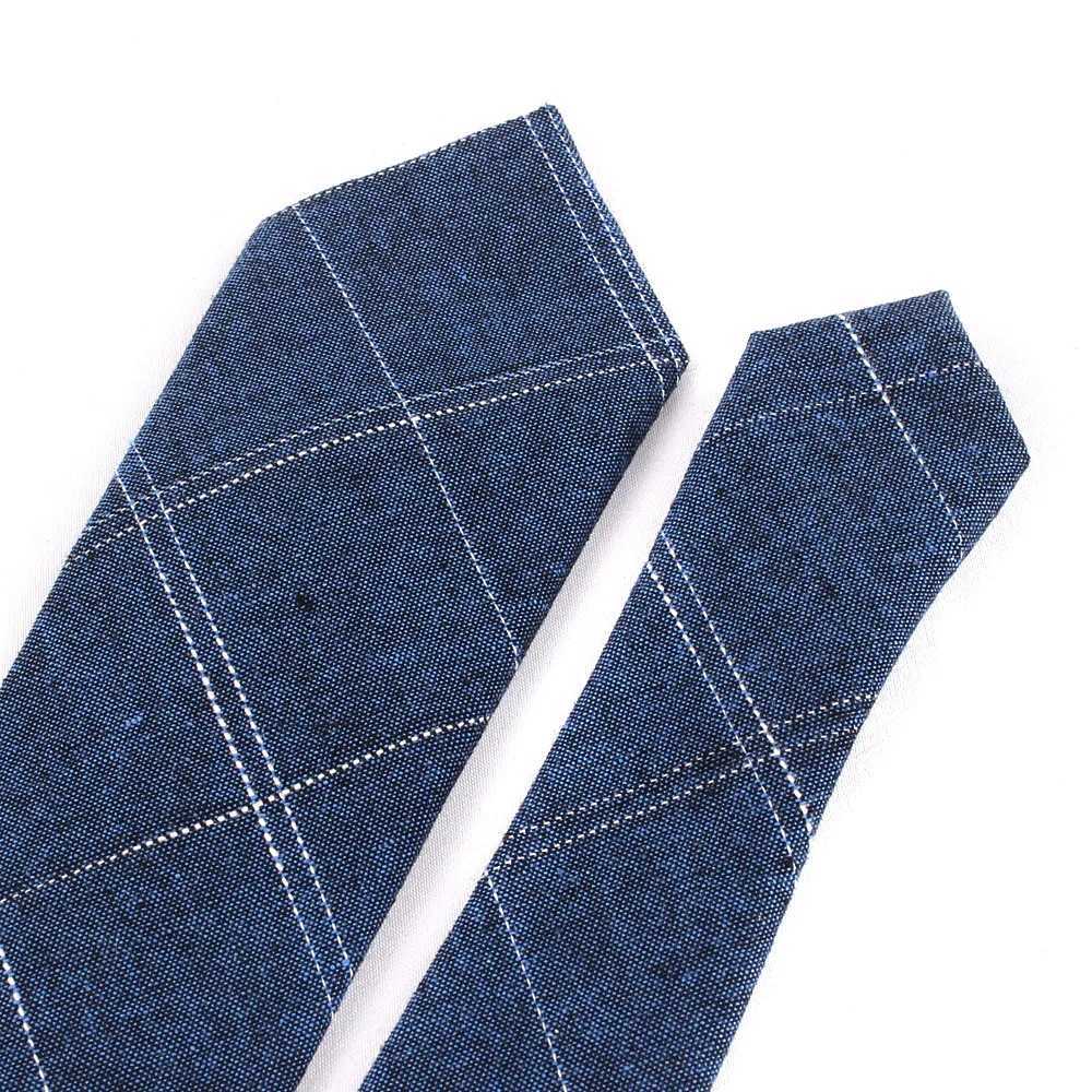 Coules de cou Coton Skinny Tie pour hommes Femmes Tie à plaid à plaid décontractée pour la fête Business Neckties Adult Cost Slim Neck Ties for Gifts 240407