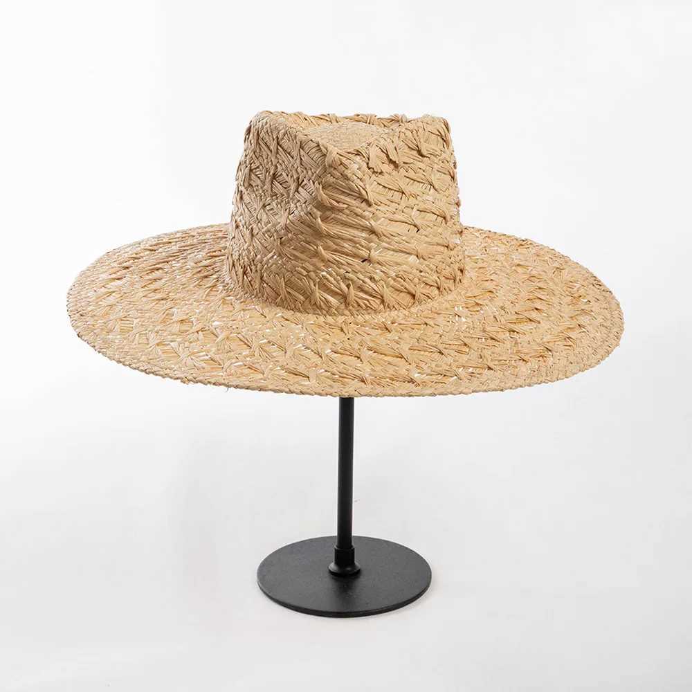 Wide Brim Hats Bucket Womens Classic Prew Hat Designer Panama Sun Fedora Beach Stage Performance UV 50 Q240403