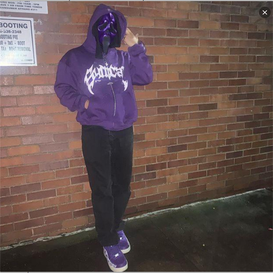 Tasarımcı Erkek Hoodies Sweatshirts Street Casual çok yönlü harajuku tarzı fermuar sweatshirt gotik kaya büyük boy kapşon