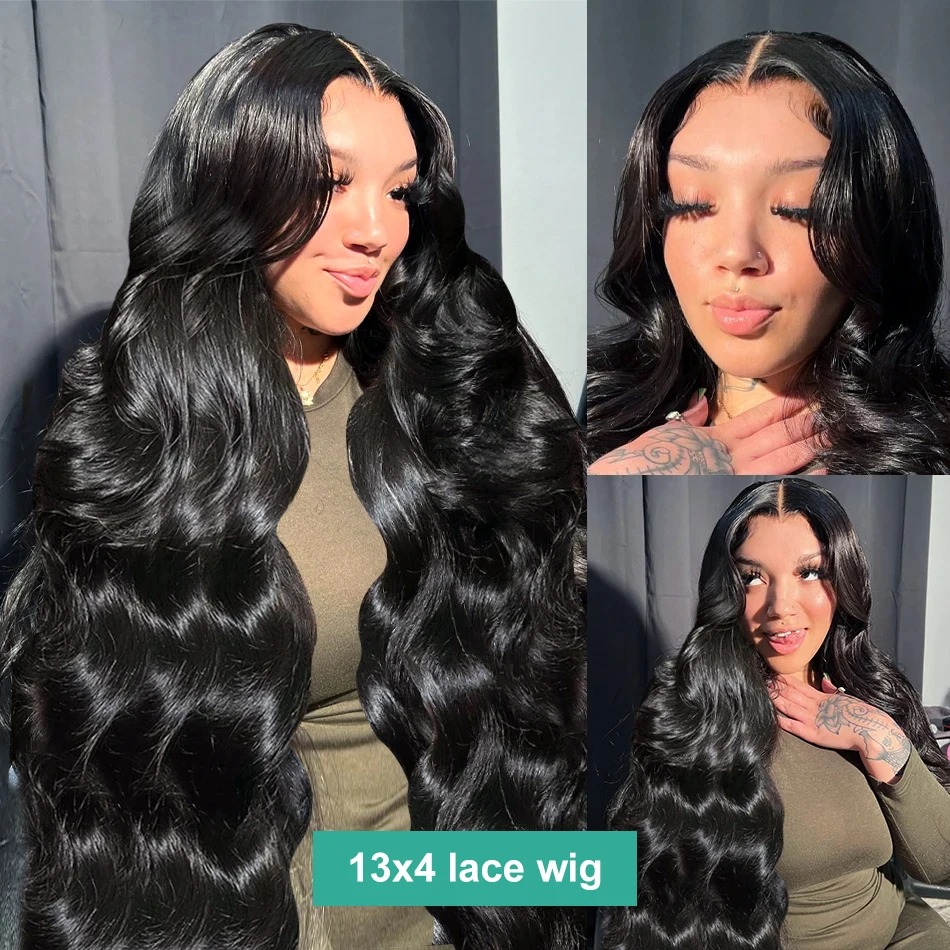 220% Onda corporal 13x6 HD Lace transparente Frontal Human Wigs Brazia