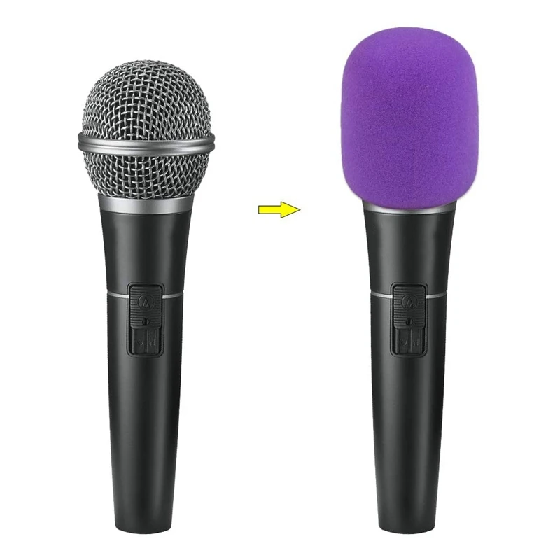 Tillbehör 100 Pack Handhållen scenmikrofon vindruta skumskydd för karaoke -dj -scenprestanda