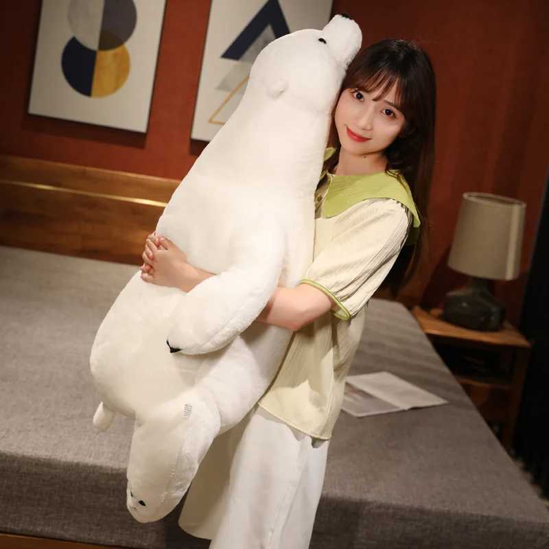 Film TV PLUSH PLUSH giocattolo da 110 cm gigante bianco polare orso peluche adorabile cuscino orso ghiaccio cuscinetto bambole di cuscino imbottiti bel regalo di compleanno 240407