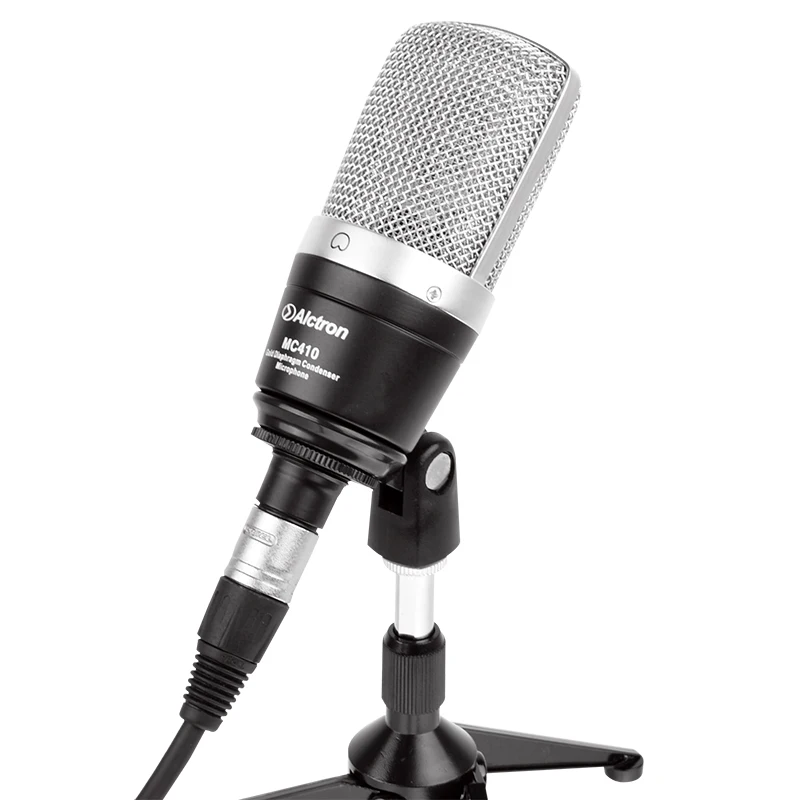 Microfones de alta qualidade Alctron MC410 Microfone do Microfone Cardioid Cardioid Large Microfone de gravação de condensador de diafragma para computador