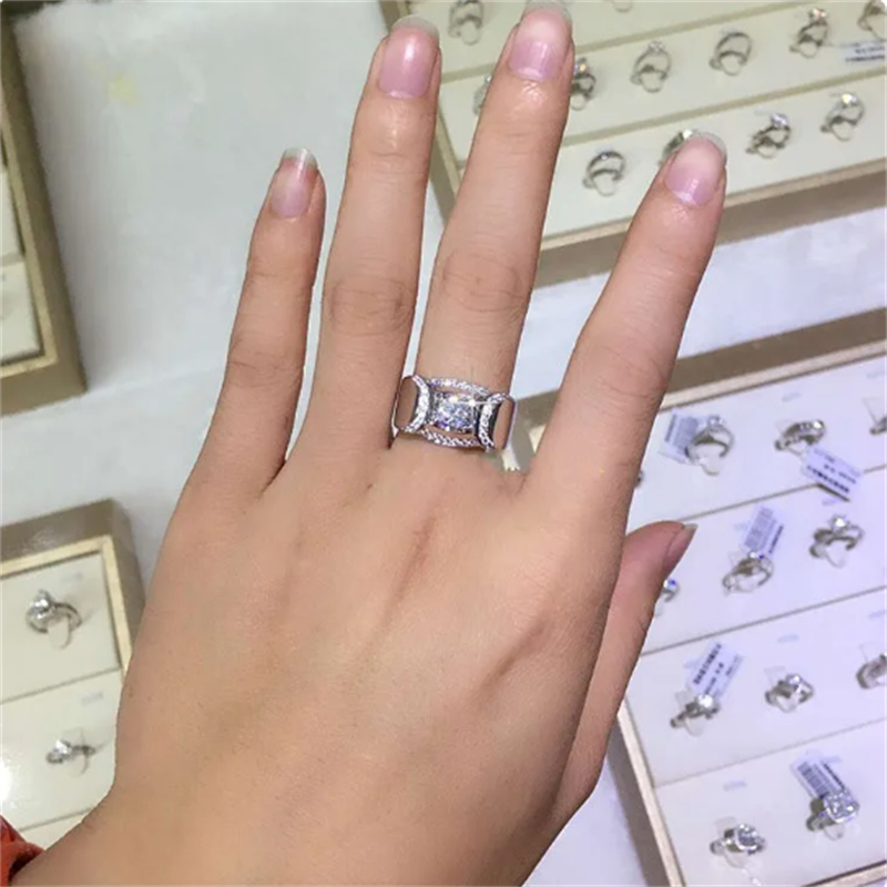 Waardevol mannelijk lab Moissanite Diamond Ring 925 Sterling Silver Engagement Wedding Band Rings For Men Promise Party Gift
