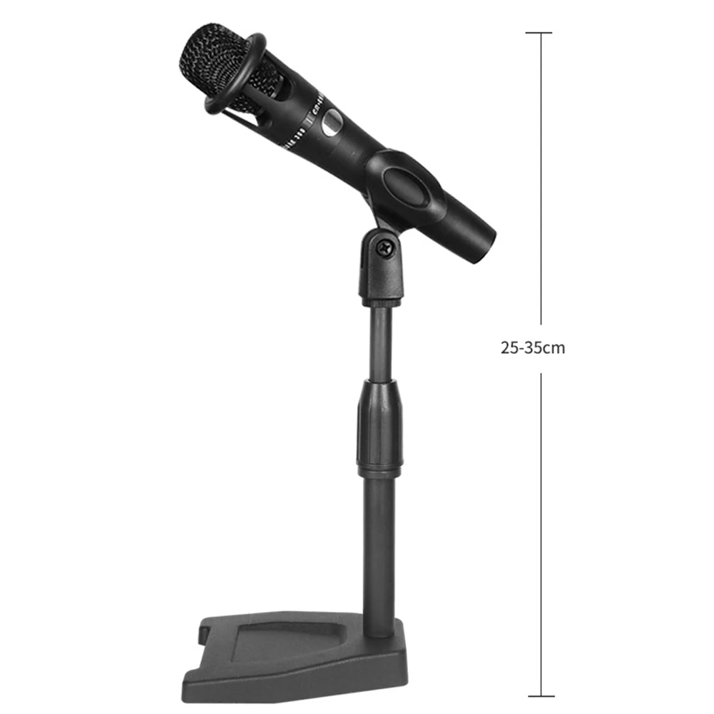 Stand Mini Portable Mic Stand Justerbar höjd Desktop Condenser Microphone Stand Holder With Plastic Base Mic Clip