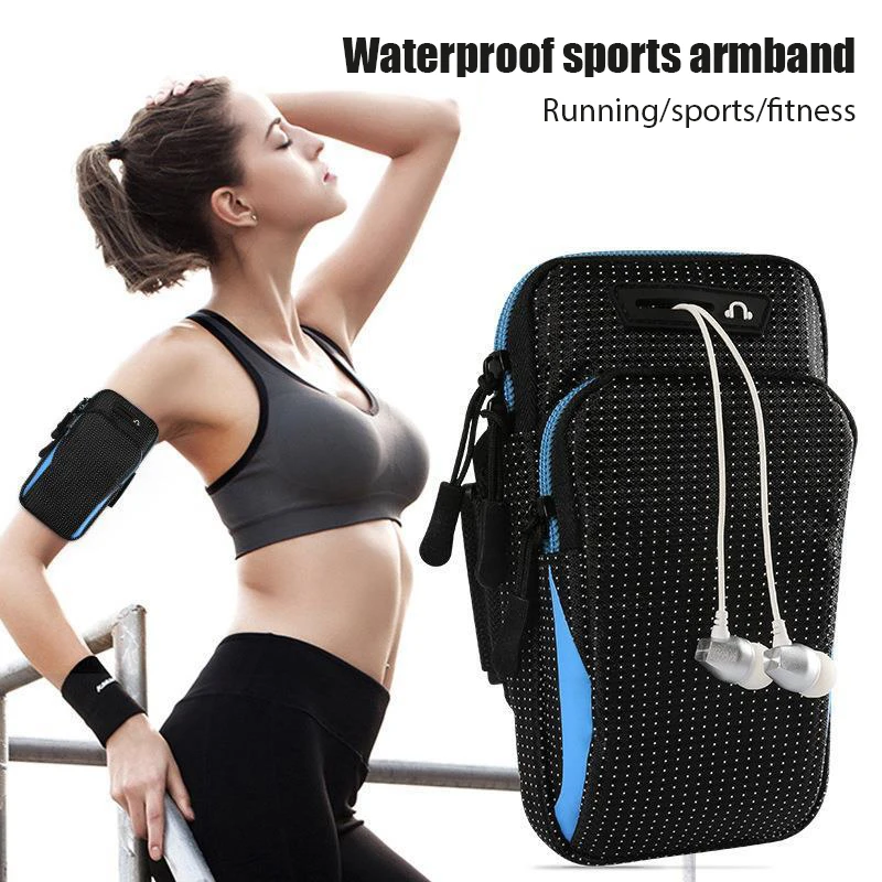 6.5" Universal Case Arm Band Running Sports Running Mobile Phone Arm Bag Sport Phone Armbands Bag Waterproof Reflective Jogging Case Cover Holder for IPhone Samsung