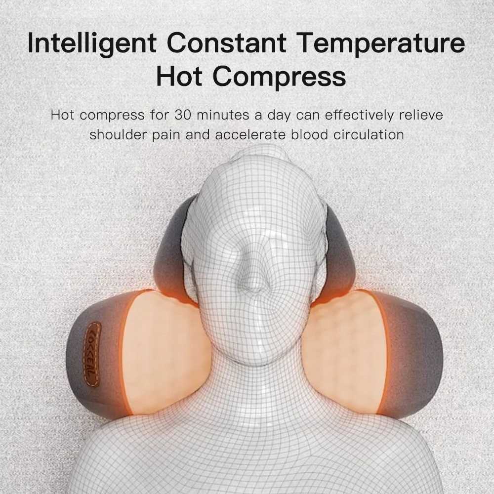 Full Body Massager Neck Massage Pillow Cervical Massager Spinal Traction Device Shoulder Neck Massage Pillow Vibration Hot Compress Health Care 240407