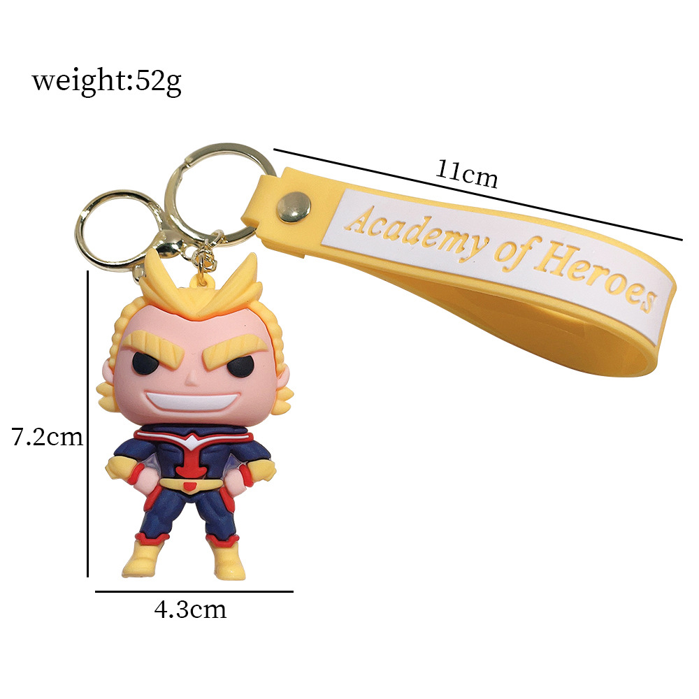 Fashion Cartoon Movie personnage Keychain Rubber and Key Ring pour sac à dos