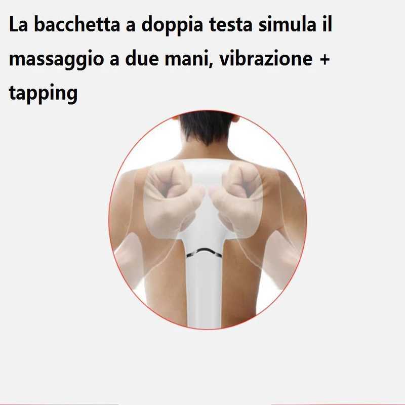 Massager a piena massaggiatore portano posteriore Massager a doppia testa a doppia percussione del tessuto profondo del corpo a pieno corpo muscoli spalla al collo della testa gamba posteriore 240407