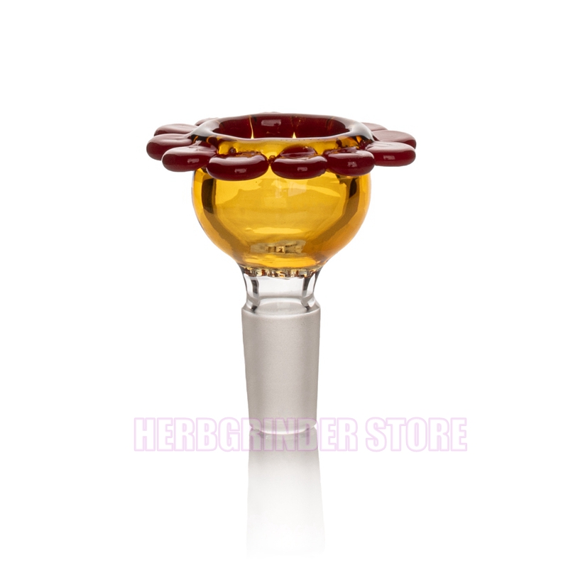 Fumo colorato fiore di vetro 14 mm 18 mm Schermata da giuntura maschio Filtro sostituibile non slip maniglia di petalo a secco olio di tabacco da olio di tabacco bongs strumento di tubo d'acqua del giaccino dhl