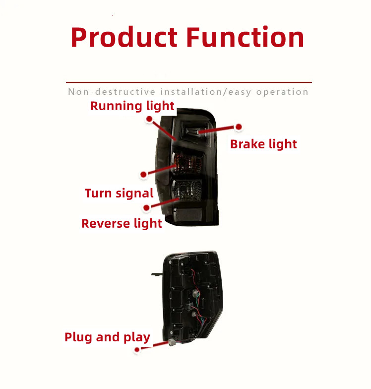 TAILLIGHT STYLING FÖR MITSUBISHI TRITON L200 20 19-2023 Sakljus LED DRL Running Signal Brake Reversing Parking Light