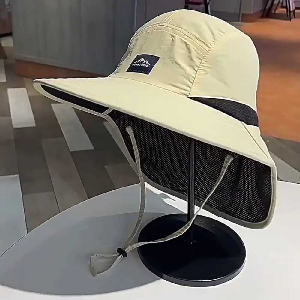 Largura chapé o balde de peixe -pescador chapéu novo bucket pôr do sol Panamá sombreamento do sol e secagem rápida q240403