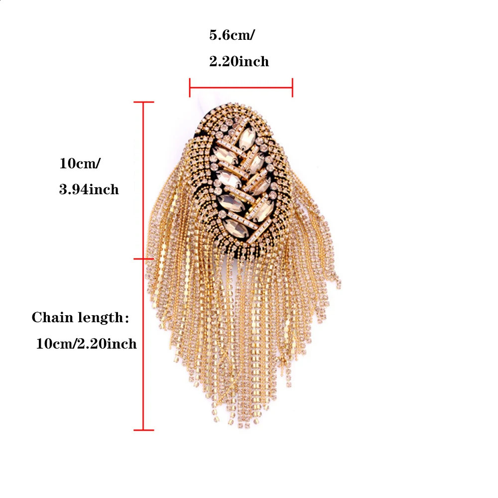 Decorative Shoulder Pad Jewelry Tassel s Gold Epaulettes Clothing Accessories Brooch Epaulet for Formal Suit Male 240403