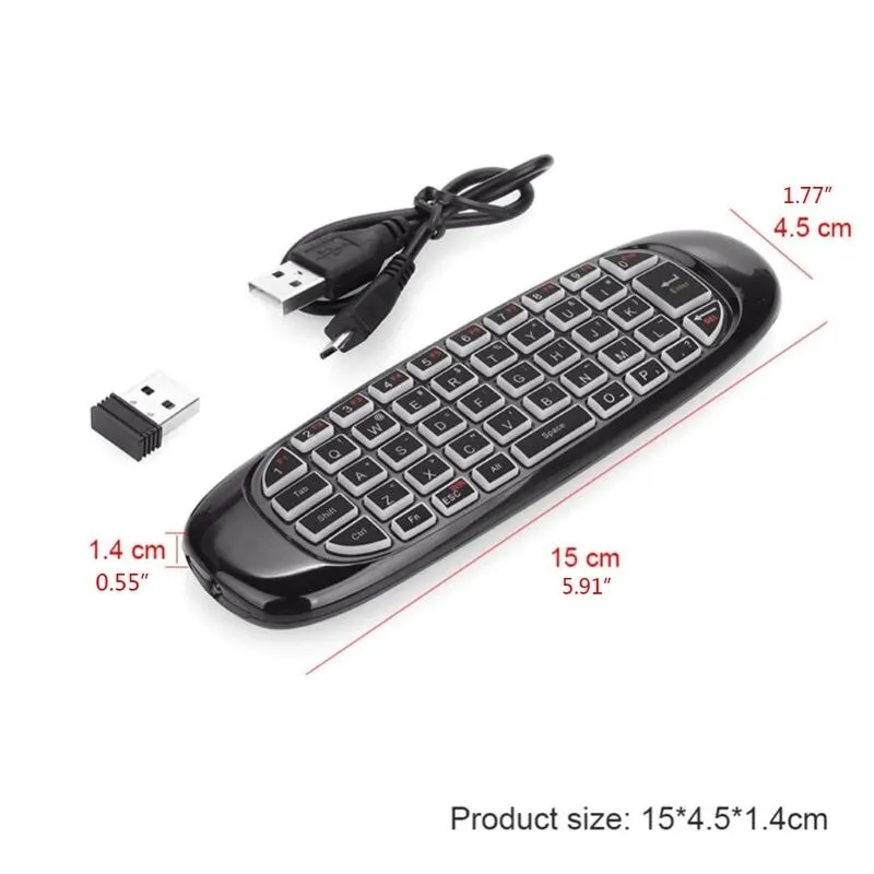 C120 Air Mouse 2.4G RF Smart Remote Control Backlight English Wireless Keyboard voor Android Smart TV Box