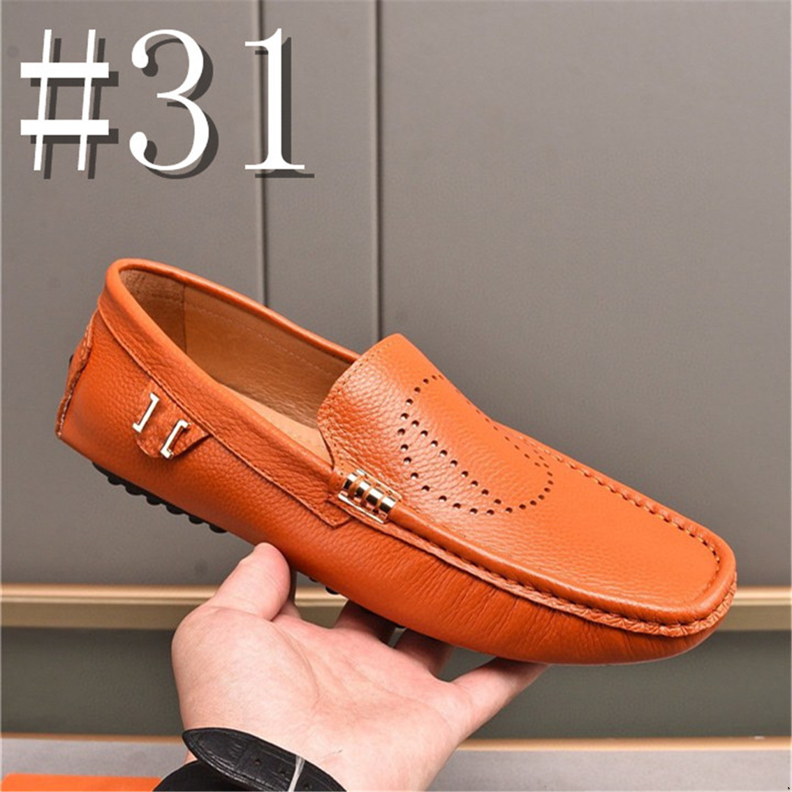 40model mocassins de créateurs masculins modes en daim en cuir mocassins plats Chaussures hommes de haute qualité luxueuse confortable haletante bouffée de chaussures orange bleu marron