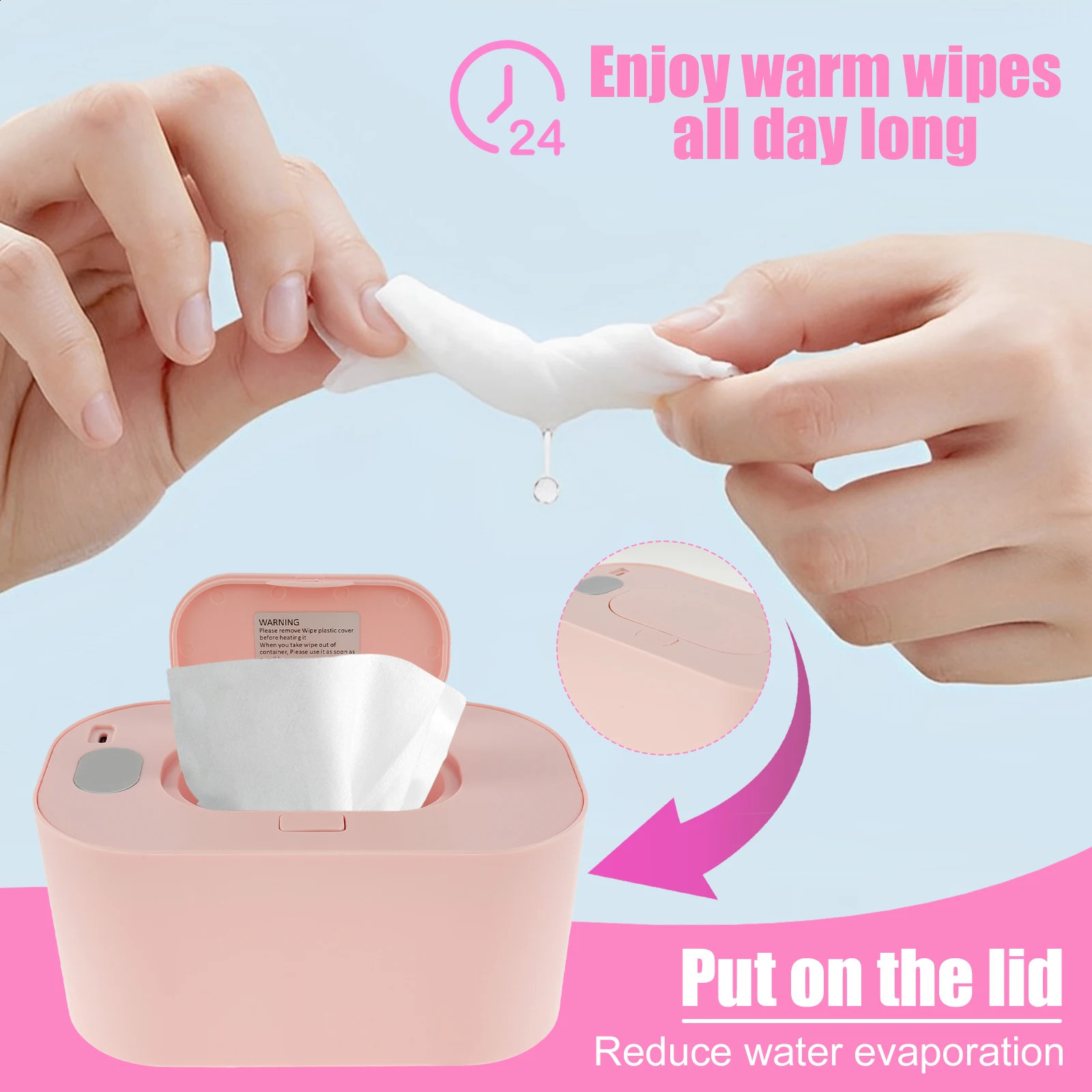 USB Baby Wipe Warmer herbruikbare thermostaat Voorkom droge draagbare babydoekjes Dispenser Warmer voor autobaby Baby kwekerij 3 Kleur 240322