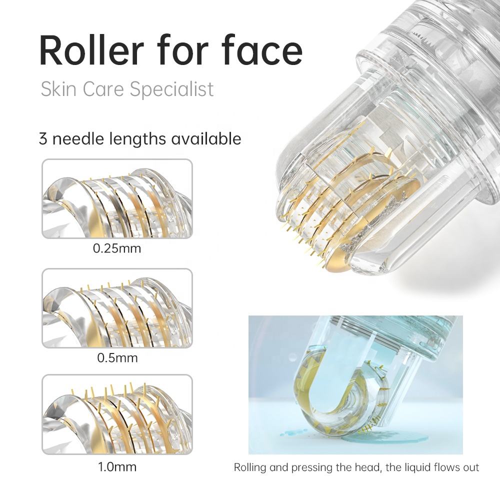 Hydra Roller 64 HYDRA AIGNELLE GOLD TITANIUM AIGNELLE ROLLER FACIAL BEAUTE CARE MICRO AIGINE