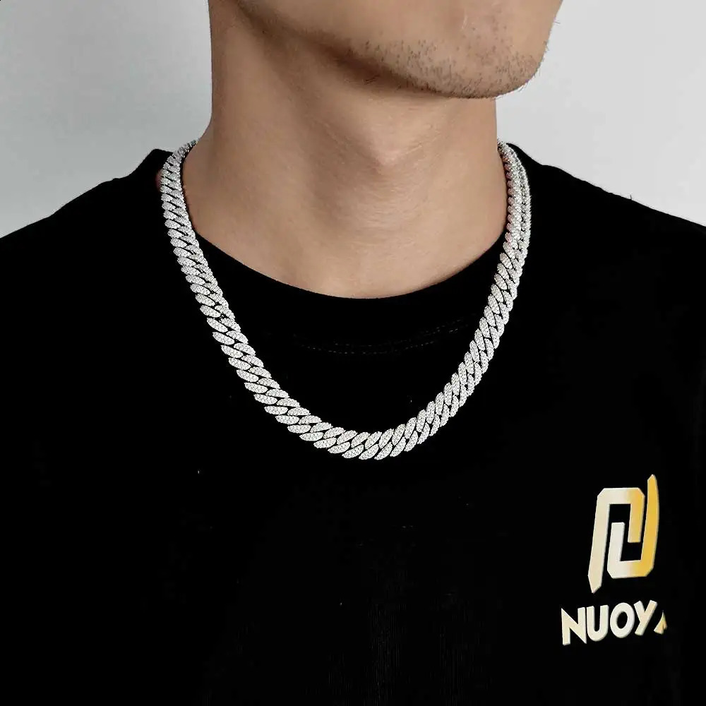 10 мм хип -хоп кубический циркон CZ Iced Out Bubbles Cuban Link Chain Ожерелье для женщин -ювелирных изделий подарка 240327