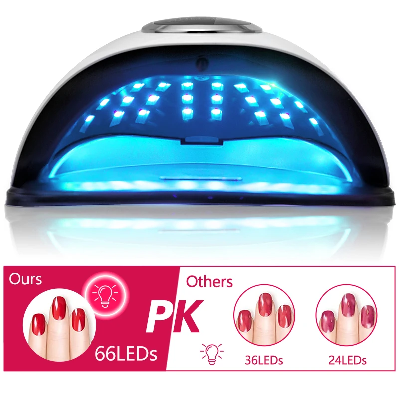 Kits 66leds lampe à ongles LED UV UV haute puissance pour conception portable de gel à ongles à séchage rapide avec sèche-ongle de capteur intelligent lampe de durcissement