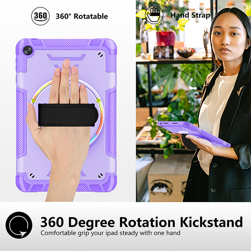 Kickstand -fodral för HW Matepad SE/C5E 10,4 tum TPU+PC -fodral, tungt stoppsäkert med handband 360 graders roterbart robusta skyddsskydd