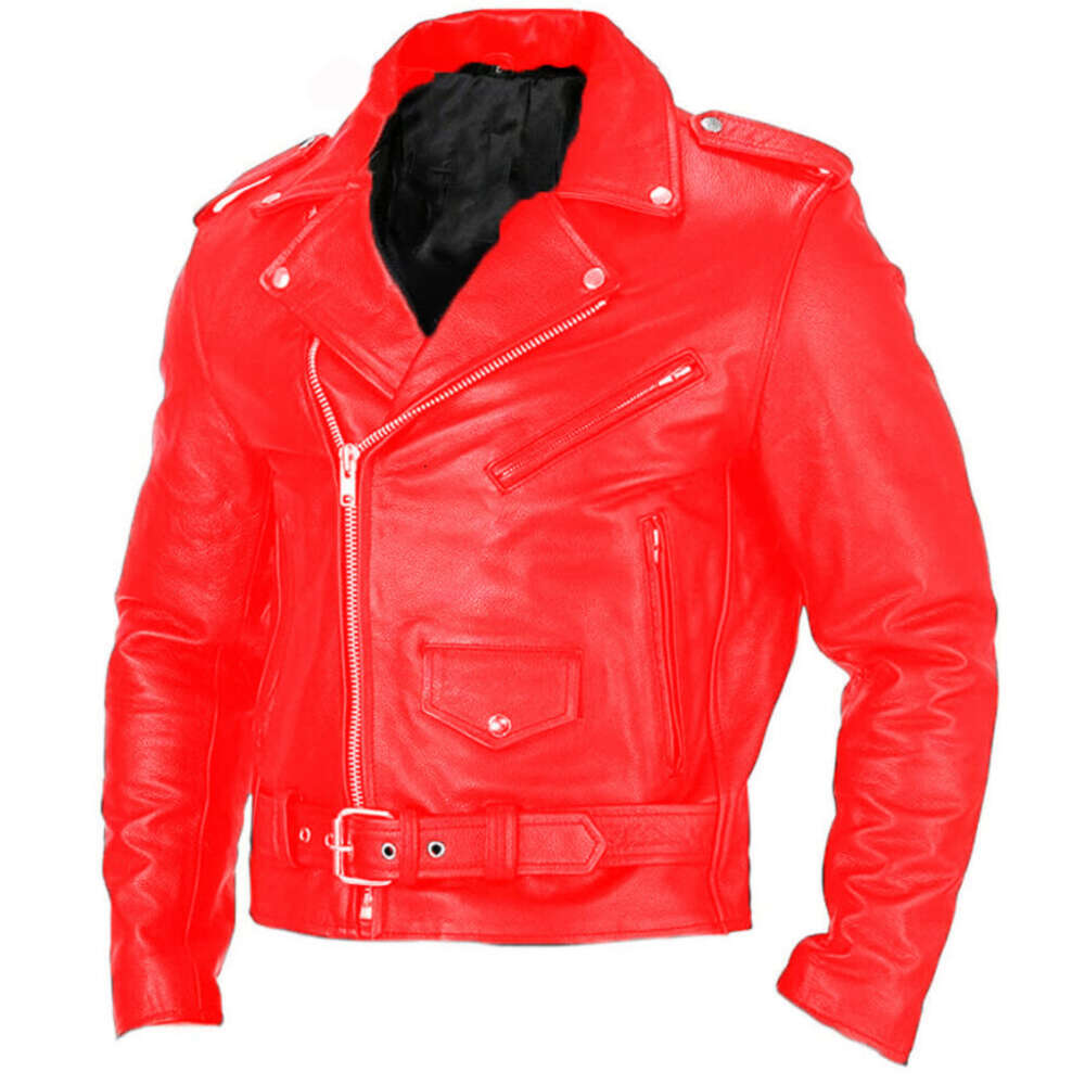 Size 2024 New European Motorcycle Men's Leather Coat Spring and Autumn Men's Coat Leather